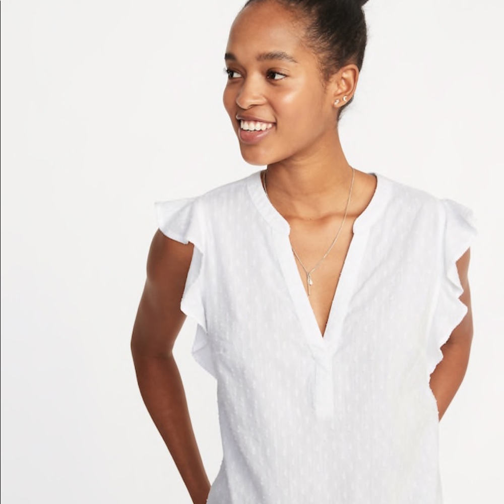Sleeveless Ruffle-Trim Top